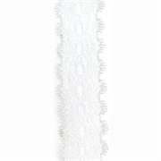 FEATHER EYELET LACE, 200M X 37MM IRIDESCENT - SILVER METALLIC